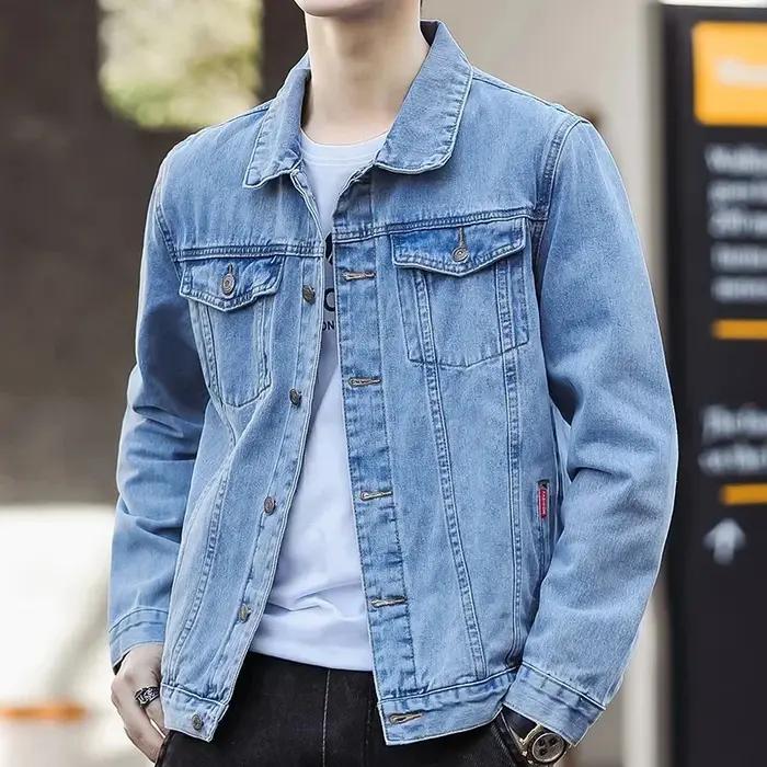 Veste en jean pour hommes, vêtements de travail décontractés, tendance, coupe ample, vente en gros, article le plus vendu, nouvelle collection printemps-automne 2025