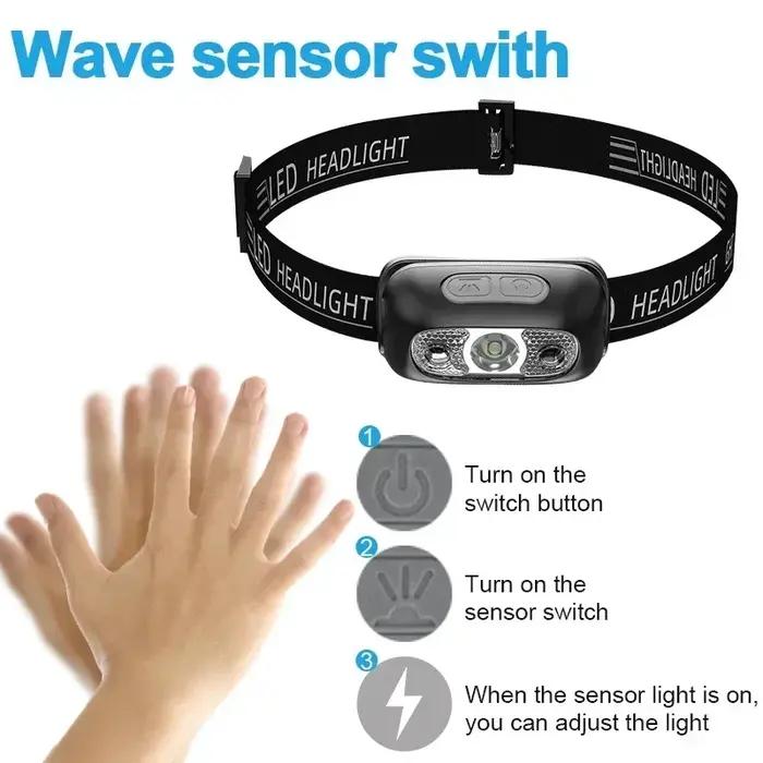 Mini lampe frontale forte lumière Led pêche de nuit puissante torche lampe frontale en plein air éta