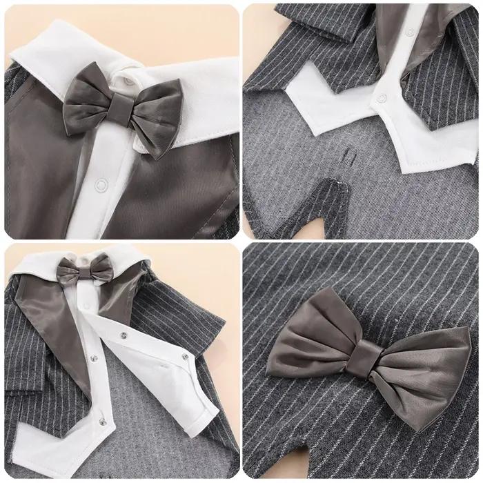 Chemise pour chien, vêtements de smoking pour animaux de compagnie pour garçons, tenue formelle pour chien de marié pour mariage, Costume pour homme avec cravate, Costume pour chiot et chat