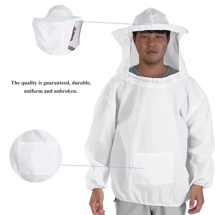 Combinaison d'Apiculture Polyester Gris Clair Veste de Protection Apiculteur Occasions Spéciales Adultes