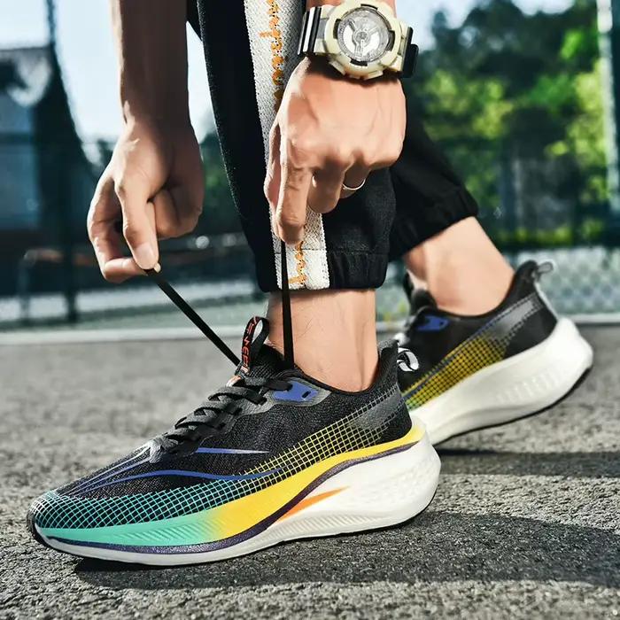 Chaussures de course de sport pour hommes et femmes, décontractées, respirantes, surface en maille,