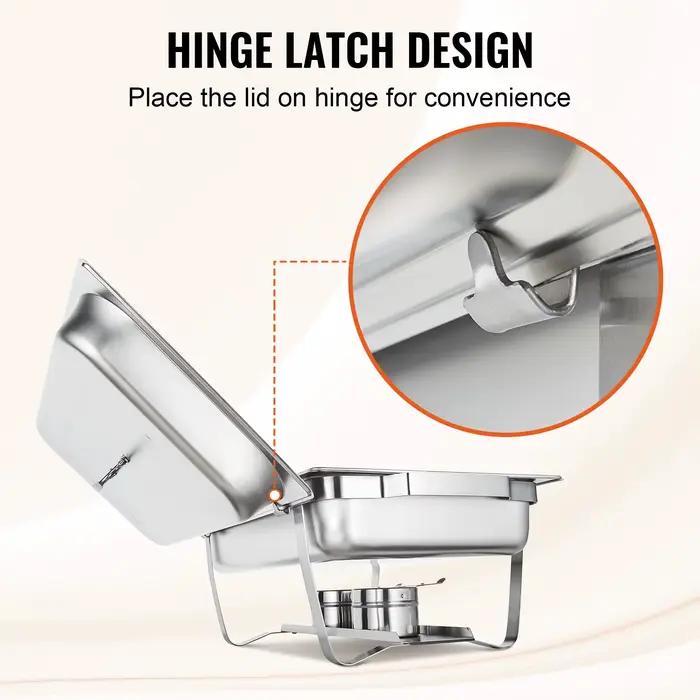SucceBuy – réchaud rectangulaire 8QT, 4/6 paquets, chafer en acier inoxydable avec poêles pleine tai