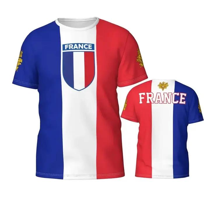 Maillot de Football français T-shirt hommes femmes drapeau
