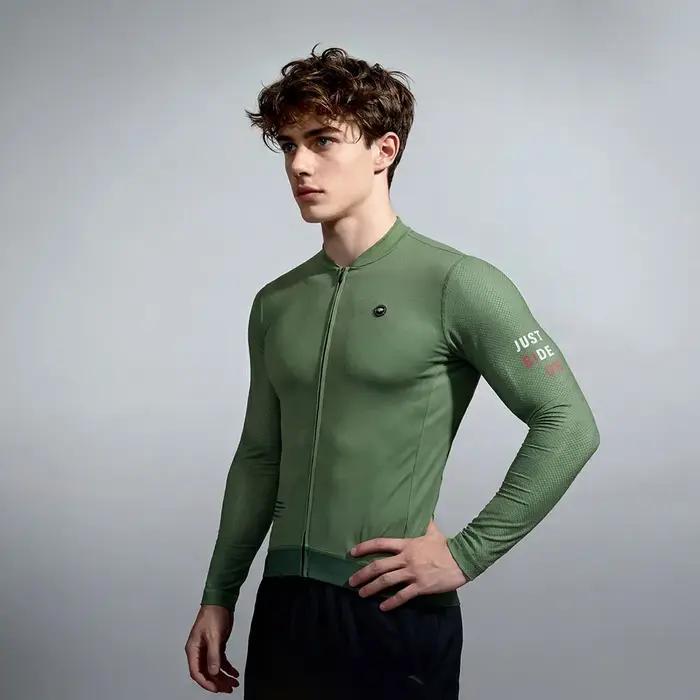 RION T-shirt à manches longues pour hommes, sweat-shirt de sport, haut de course, vêtements de cycli