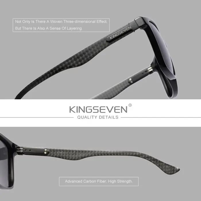 KINGESEVEN haute qualité hommes lunettes de soleil cadre en Fiber de carbone polarisé UV400 mâle lun