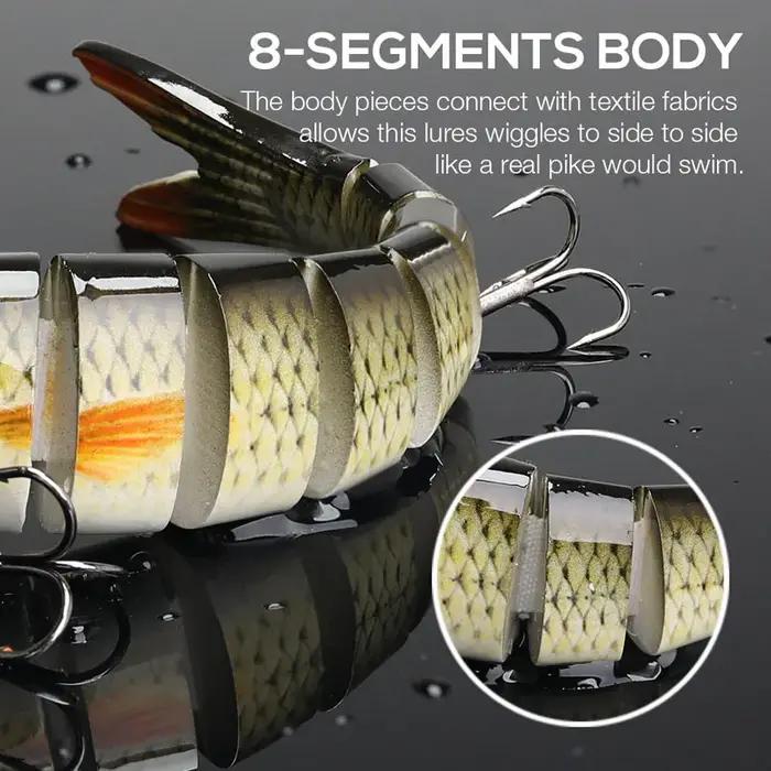 Leurres de pêche multi-articulés Swimbait manivelle appât lent coulant bionique appât artificiel eau