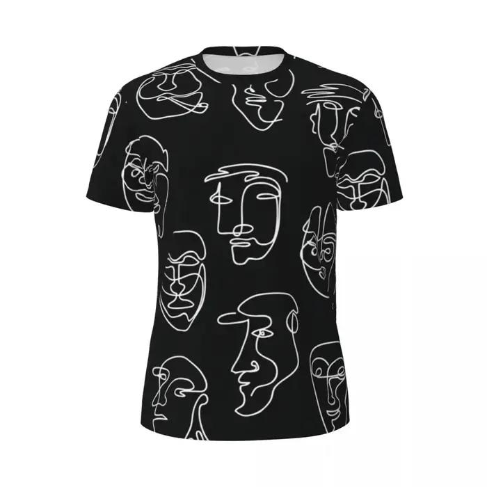 Mondrian Line t-shirt hommes coloré Plaid Style de rue course T-Shirts respirant été mode T-Shirts conception vêtements surdimensionnés