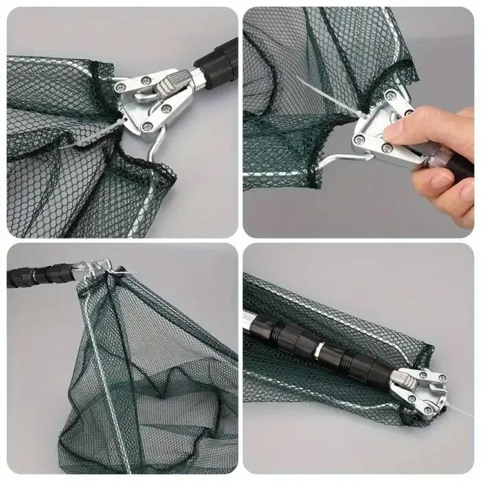 Filet de pêche pliable et rétractable, poignée extensible de 55 à 112cm, filet télescopique pour eau