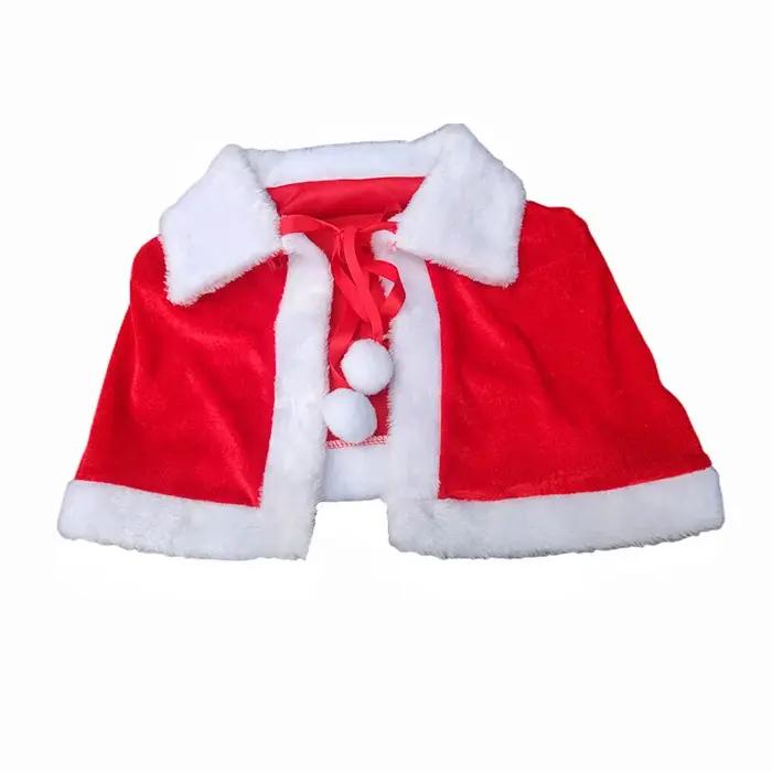 Costume de noël, Costume de Cosplay, Cape de noël, châle, tenue du père noël, ensemble de vêtements