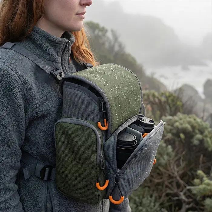 Harnais de poitrine pour jumelles avec pochette étanche pour télémètre, harnais pour jumelles avec housse de pluie pour la chasse et la randonnée