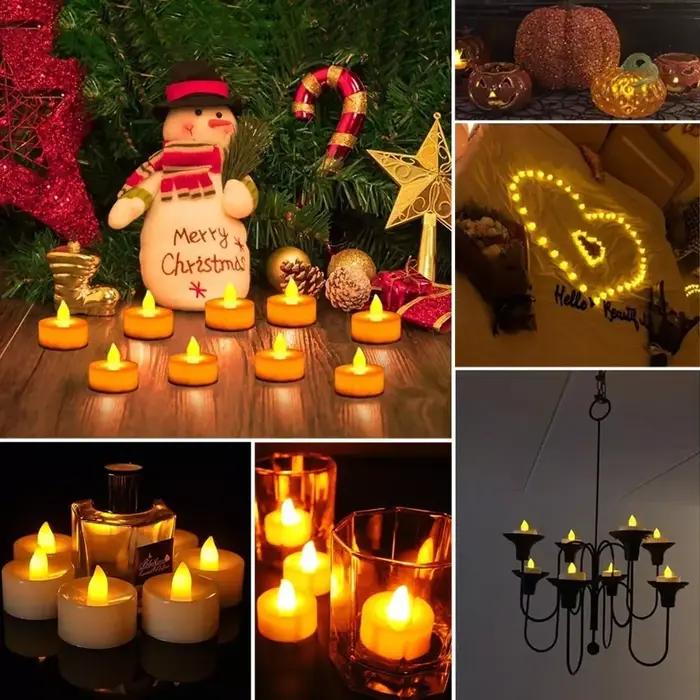 24 pièces bougies LED bougie sans flamme à piles, 200 + heures fausses bougies LED électriques bougi