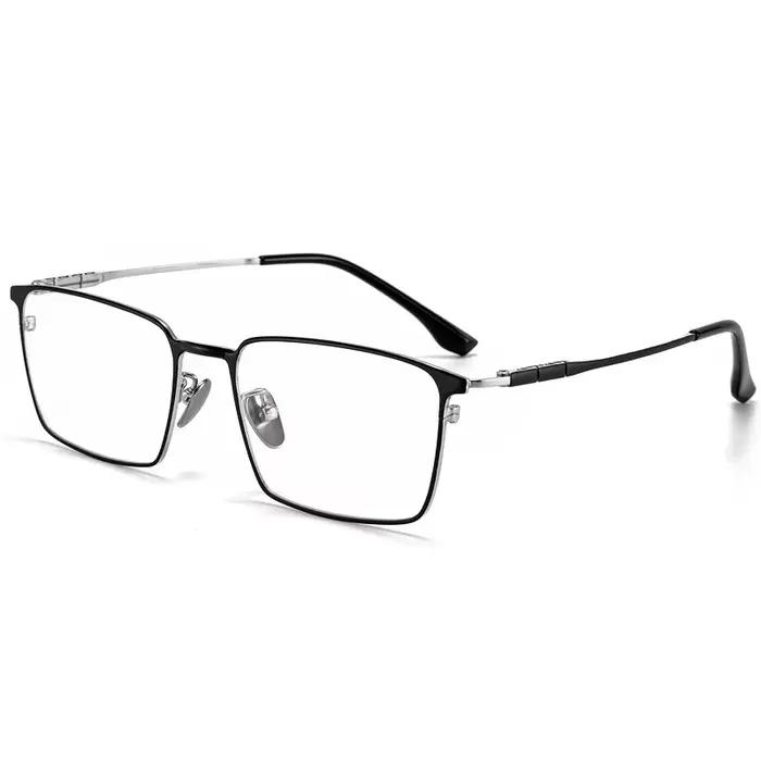 YIMARUILI Ultra-léger affaires Simple luxe lunettes myopes rétro carré pur titane optique lunettes d
