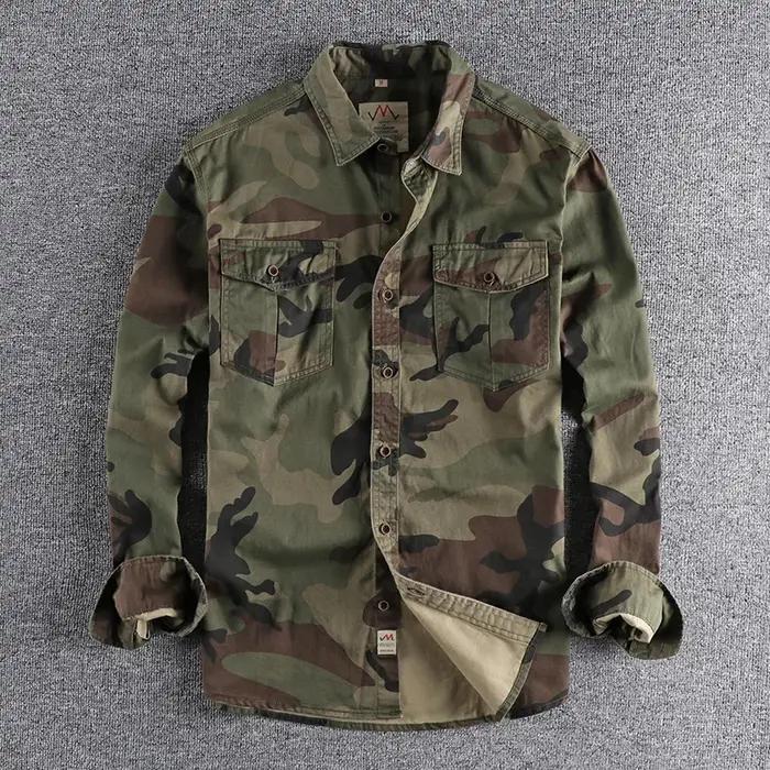 CamSolomon-Chemises cargo à imprimé pour hommes, haute qualité, durable, extérieur, randonnée, sport
