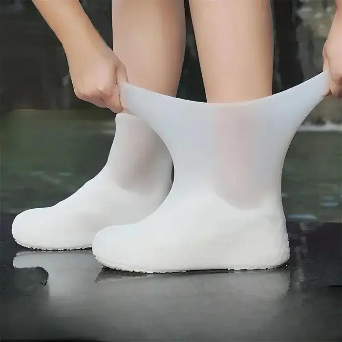 1 paire de couvre-chaussures de pluie en caoutchouc pour usage extérieur, couvre-chaussures imperméa