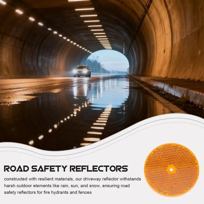 10 réflecteurs de sécurité routière haute visibilité ronds réfléchissants pour allées
