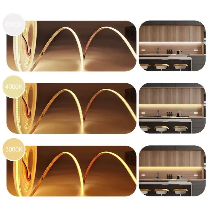 Bande LED COB Ultra fine de 2.7mm, 480 diodes/m, haute densité, Flexible, Super mince, lumière FOB,
