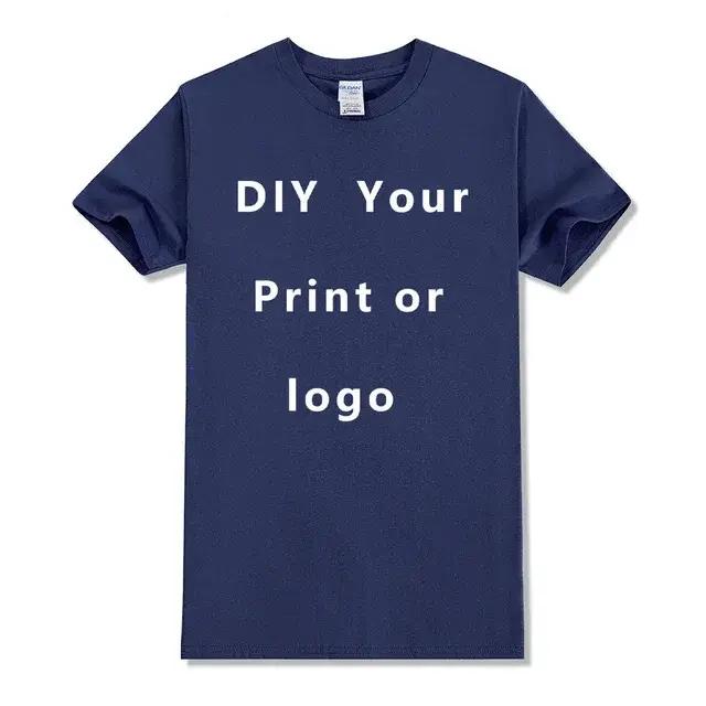 Taille européenne 100% pur coton T-shirt personnalisé avant et arrière équipe école uniforme magasin logo texte photo