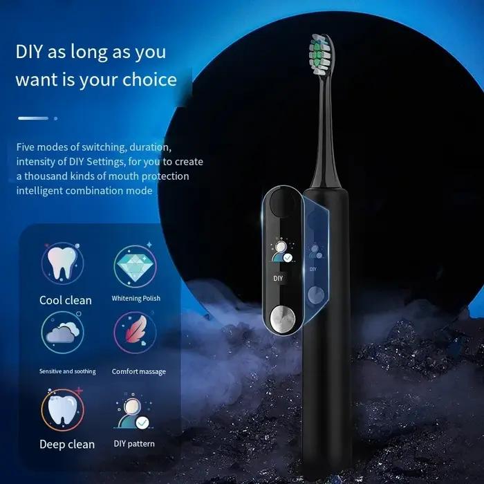 SOOENJOY brosse à dents électrique sonique écran LCD intelligent brosse à dents sonique Mode bricola