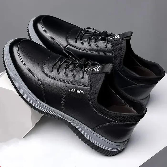 Chaussures de sport en cuir pour hommes pour l'automne – Nouvelles chaussures de marche respirantes