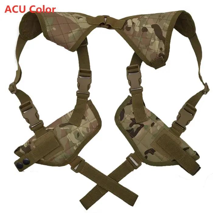 Étui tactique réglable EDC pour pistolet, portable, en nylon, pour main gauche ou droite, sous l'épaule, double étui pour pistolet