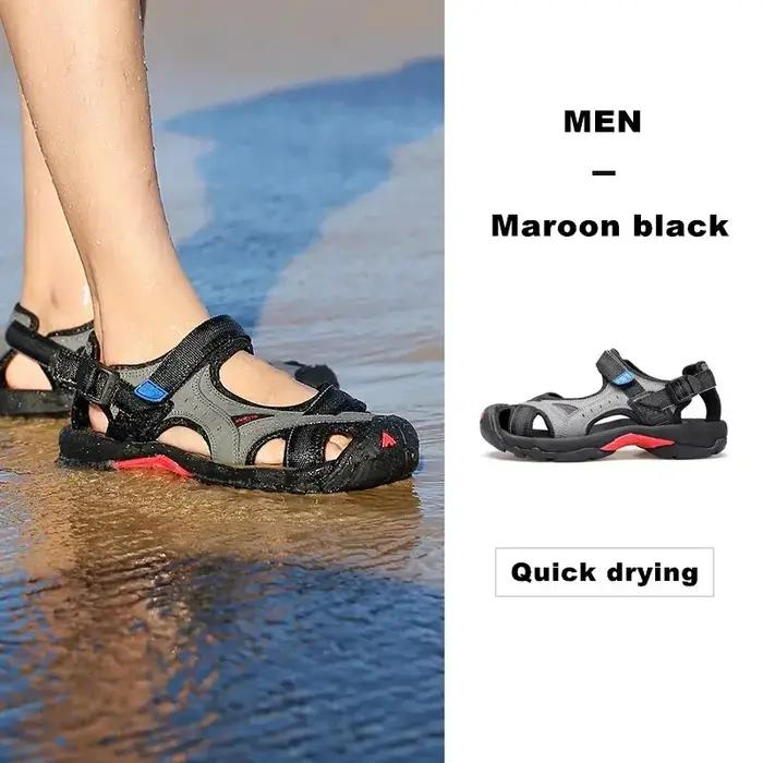 HUMTTO Chaussures d'été pour hommes Randonnée en plein air Sandales Respirant Eau Plage