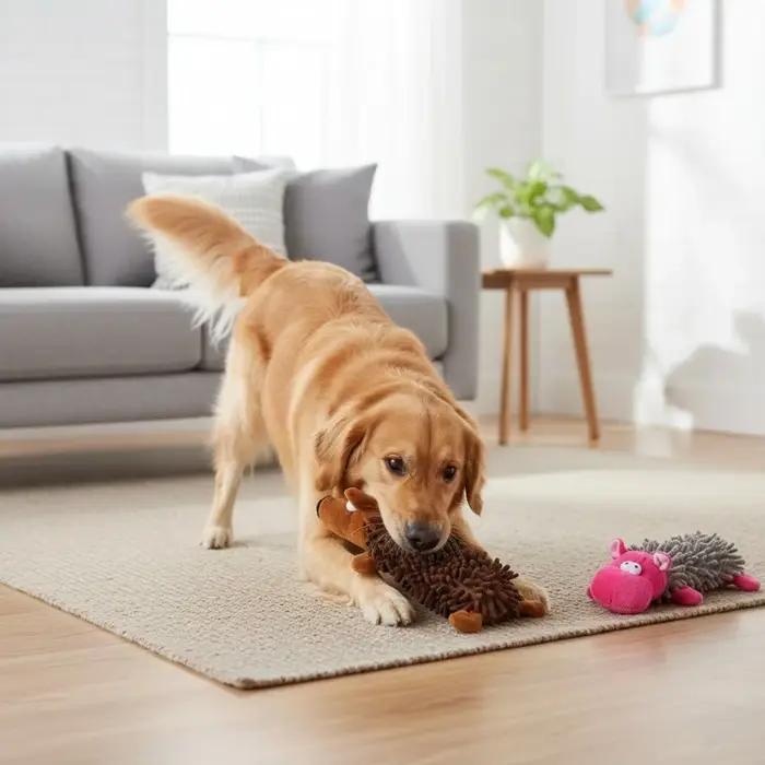 Jouet en peluche couineur hippopotame pour chiens jouets sonores et masticables interaction animaux de compagnie occasions spéciales