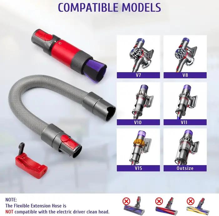 Tuyau d'extension Flexible pour brosse à dépoussiérer, pour aspirateur Dyson Outsize/ V7/ V8/ V10/ V