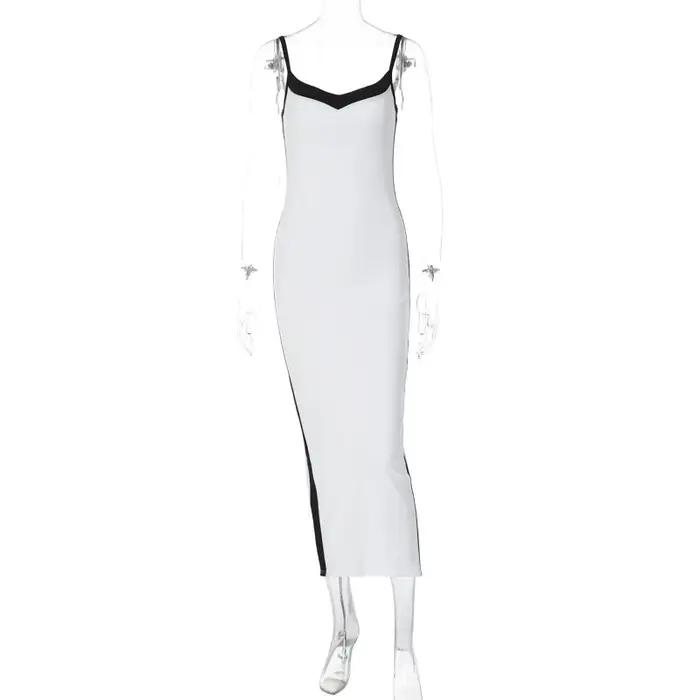 Robe crayon fendue au dos pour femmes, élégante, sexy, batterie con, slim, noire, épissure, abonnés