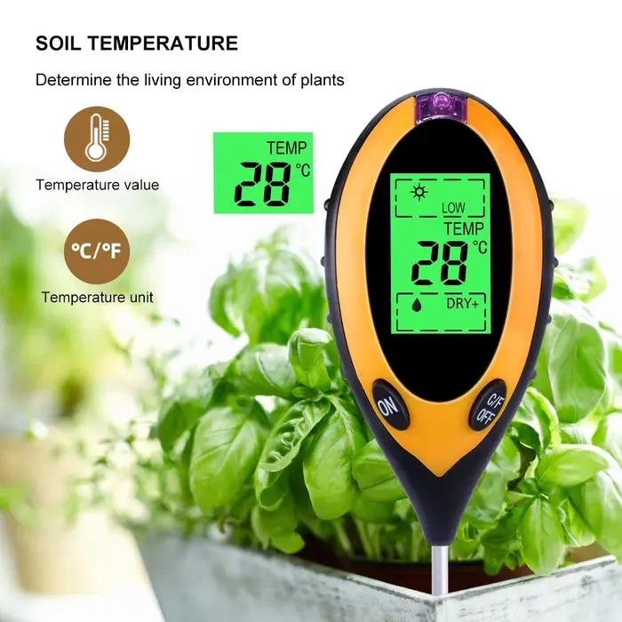 Yieryi – testeur numérique de PH du sol 4 en 1 avec lumière noire, moniteur d'humidité et de tempéra