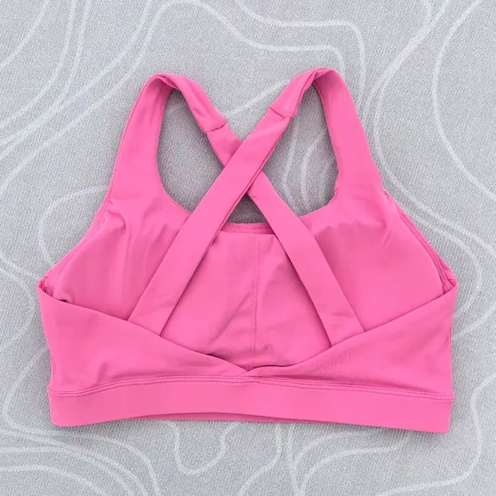 Soutien-gorge de Fitness pour femmes, couleur unie, serré, entraînement complet, dos croisé, sous-vê