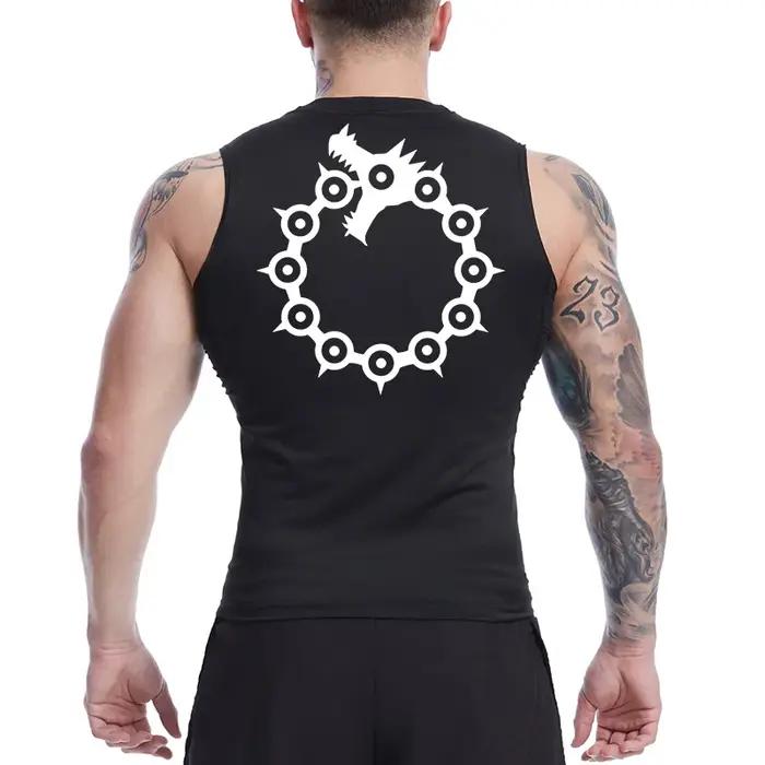 Chemise de Compression sans manches pour hommes, débardeur athlétique à séchage rapide, t-shirts d'e