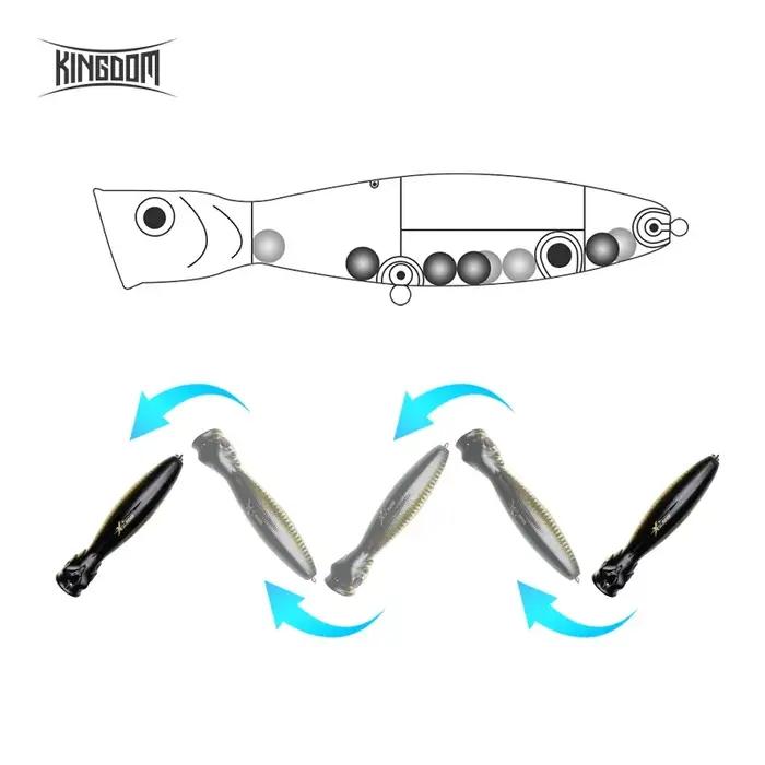 Kingdom TopWater Popper leurres de pêche professionnels appâts artificiels durs 8 cm 10 cm 13 cm Wob