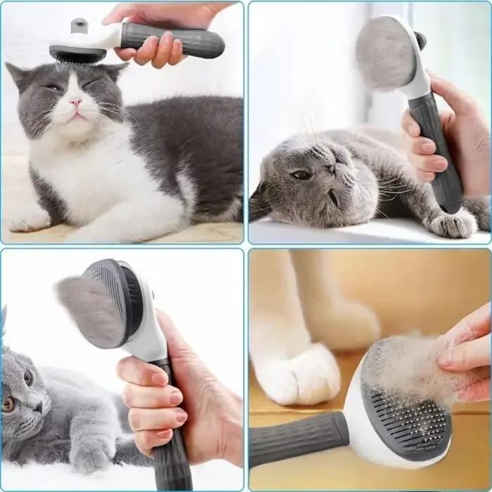Brosse pour chien et chat, peigne autonettoyant pour enlever les poils d'animaux, outils de toilettage pour chiens et chats, peigne démêlant pour animaux de compagnie, accessoires pour chiens