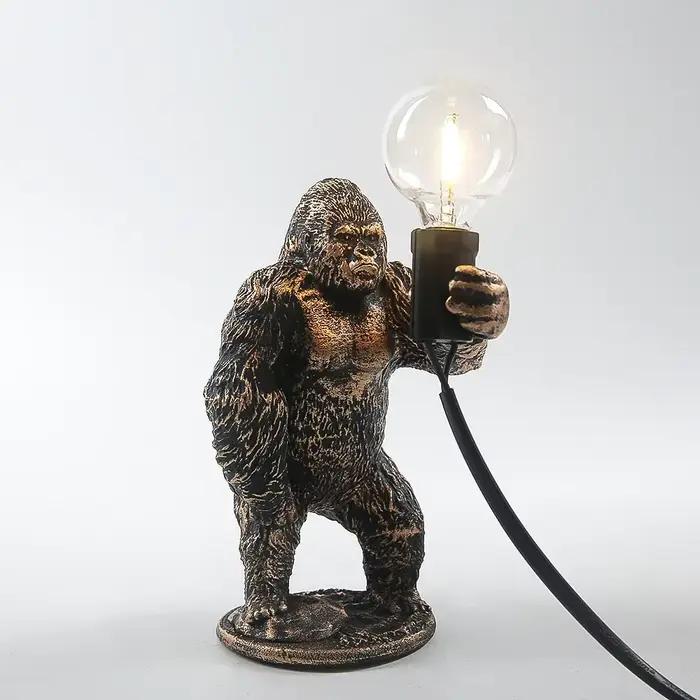 Lampes de table King Kong Gorilla Animal, décoration d'intérieur en résine, petites veilleuses, cade
