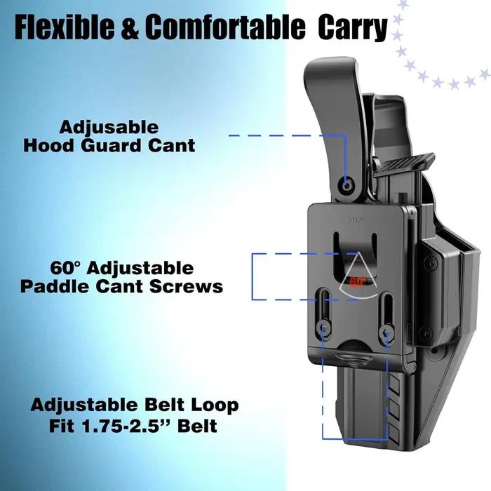 Étui de pistolet tactique de niveau 3 OWB pour Glock 17/19/19x/23/32/45 (Génération 1-5)
