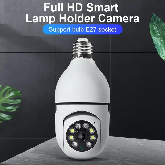 Caméra surveillance ampoule E27 1080P HD antivol extérieur intérieur moniteur WiFi vision nocturne audio IP sécurité