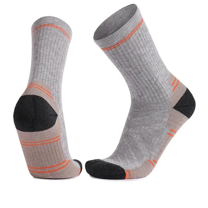Chaussettes randonnée laine mérinos homme femme mi-mollet respirantes absorption amortissement vélo