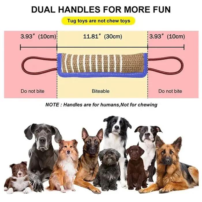 Bâtons à mâcher en jute durables pour l'entraînement des chiens de berger allemand
