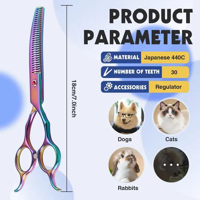 Ciseaux courbés à double lame pour la toilettage des chiens