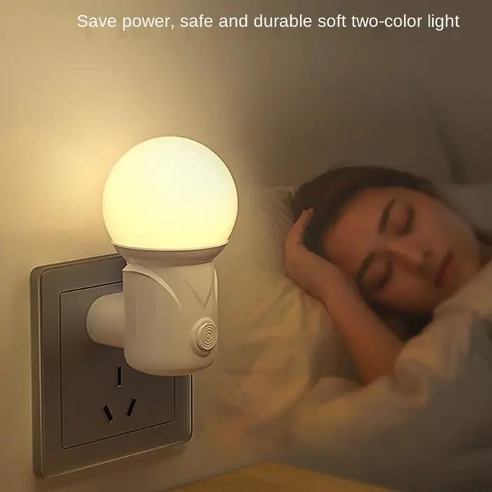 Portable Plug-in LED veilleuse 2 couleurs bébé soins infirmiers oeil sommeil lumière chambre couloir