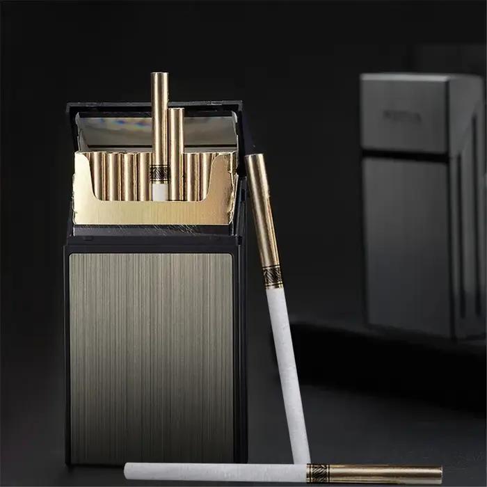 Boîte à Cigarettes Portable en Métal Laqué pour Hommes et Femmes Occasions Spéciales Capacité 20 Pièces Argent Or Noir