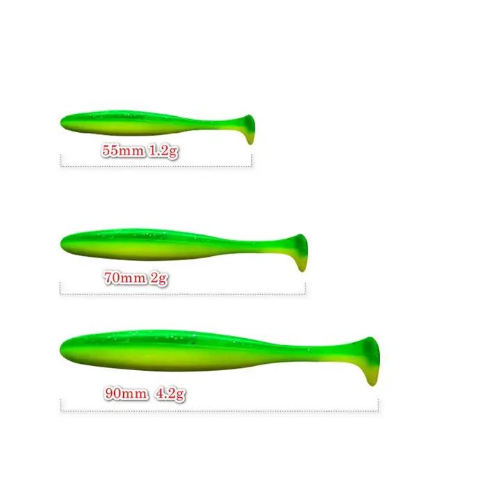 Leurre de pêche 55mm 70mm 90mm T queue ver appât souple gabarits Wobblers attirail bar brochet artif