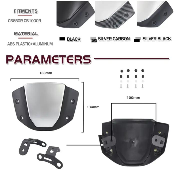 CB650r pare-brise moto pare-brise pour Honda CB650R 2019-2023 CB1000R 2018-2023 avant Sport vent déf