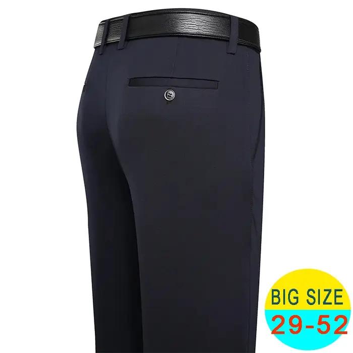 Pantalon costume homme stretch printemps été décontracté affaires formel classique marine taille 46 48 grande