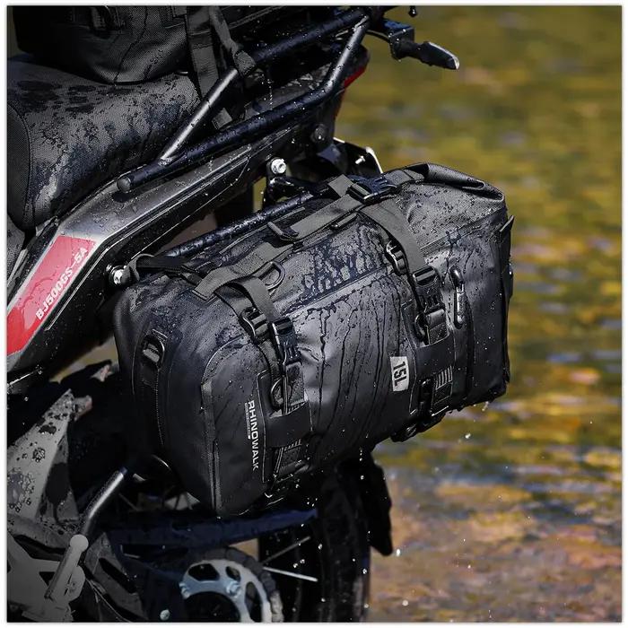 Bal inowalk-Sacoche Arrière de Moto, 8L/15L/30L, 100% Étanche, Précieux pour Siège Latéral de Moteur