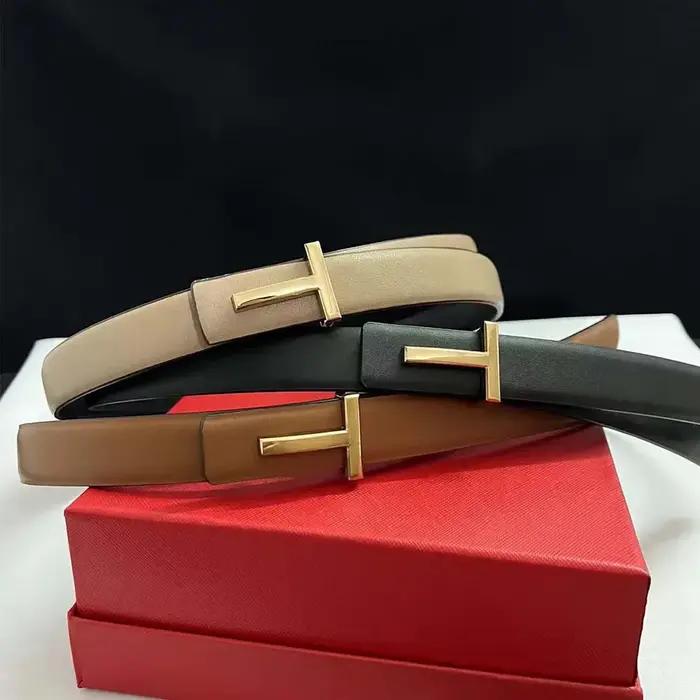 Nouveau 25mm femmes ceinture concepteur réversible en cuir véritable ceinture pour femmes T boucle c