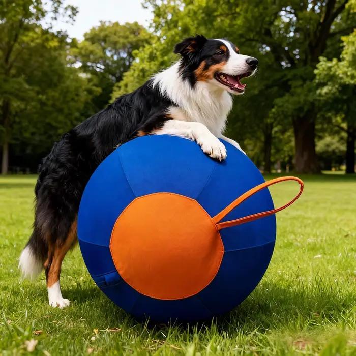 Balle interactive pour chiens de toutes tailles, bleue, robuste et résistante pour jouer à l'intérieur et à l'extérieur, cadeau parfait pour les animaux de compagnie et leurs propriétaires