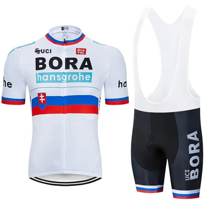 Maillot de cyclisme pour homme ensemble de maillots d'été UCI BORA avec coussin respirant en gel pour performances sportives et entraînements intensifs