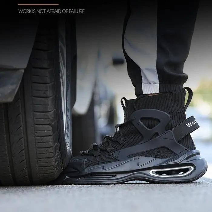 Chaussures de sécurité S3 pour hommes avec embout en acier botte de travail légères et respirantes pour homme sécurité travail construction artisanat