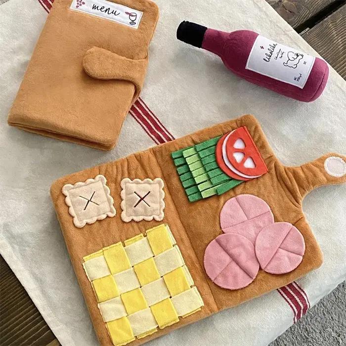 Tapis à reniflage pour chiens puzzle en peluche jouets alimentaires lente bol d'alimentation distributeur de nourriture occuper jouer pour petits et moyens chiens occasions spéciales